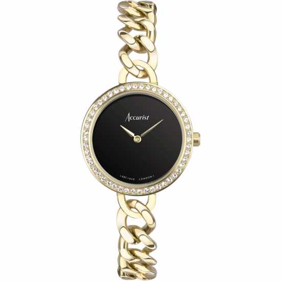 Accurist Womens Stainless Steel Classic Analogue Watch Черно Бижутерия