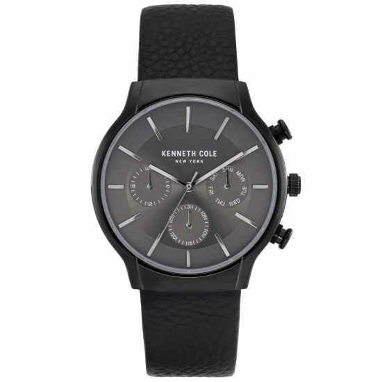 Kenneth Cole York Dress Grey Fashion Analogue Quartz Watch Черно Часовници