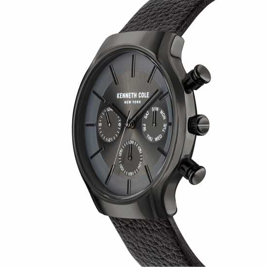 Kenneth Cole York Dress Grey Fashion Analogue Quartz Watch Черно Часовници