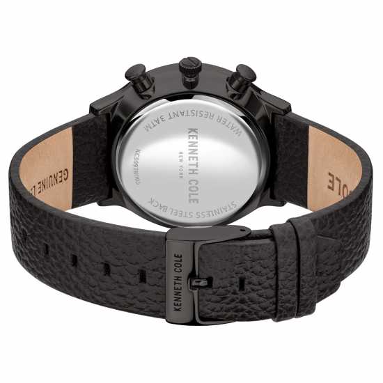 Kenneth Cole York Dress Grey Fashion Analogue Quartz Watch Черно Часовници