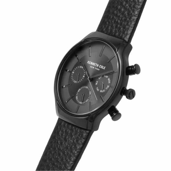 Kenneth Cole York Dress Grey Fashion Analogue Quartz Watch Черно Часовници