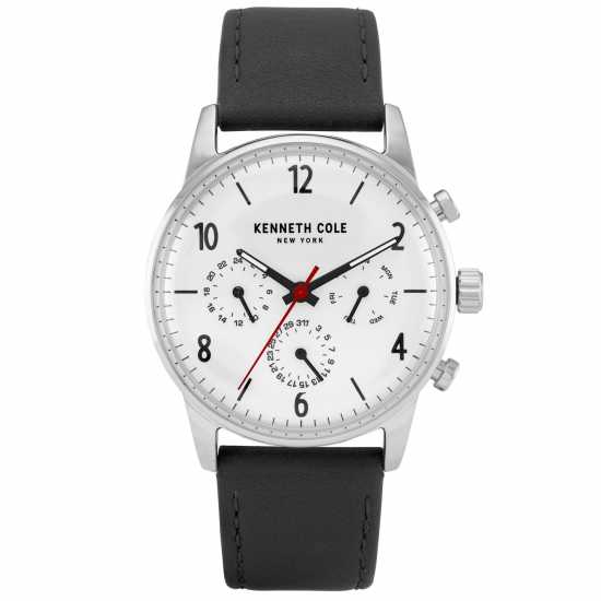 Kenneth Cole York Dress Grey Fashion Analogue Quartz Watch Сребърно Бижутерия