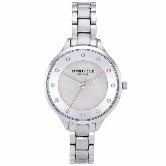 Kenneth Cole York Dress Grey Fashion Analogue Quartz Watch Сребърно Бижутерия