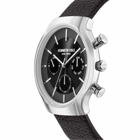 Kenneth Cole York Dress Grey Fashion Analogue Quartz Watch Сребърно Бижутерия