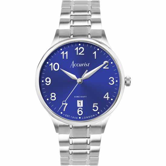 Accurist Mens Stainless Steel Classic Analogue Quartz Watch Блек Бижутерия