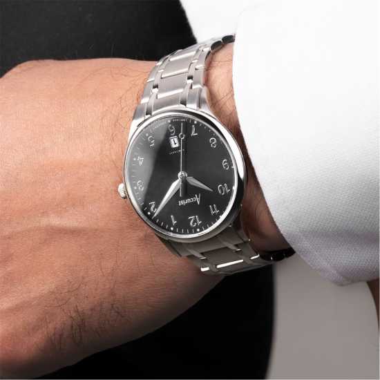 Accurist Mens Stainless Steel Classic Analogue Quartz Watch Черно Бижутерия