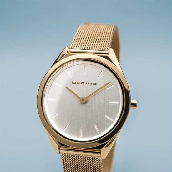 Bering Slim Stainless Steel Classic Analogue Quartz Watch Злато Часовници