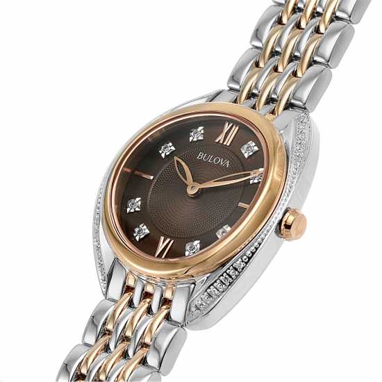 Bulova Two-Tone Steel And Rose Plate Classic Quartz Watch  Часовници