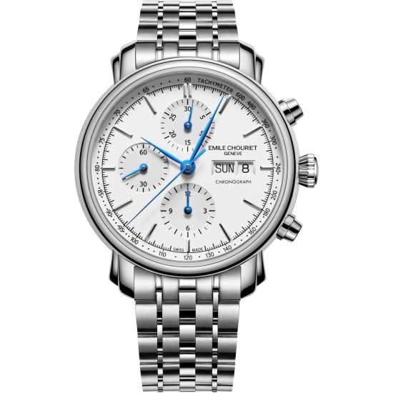 Emile Chouriet Chronograph Stainless Steel Watch  Часовници