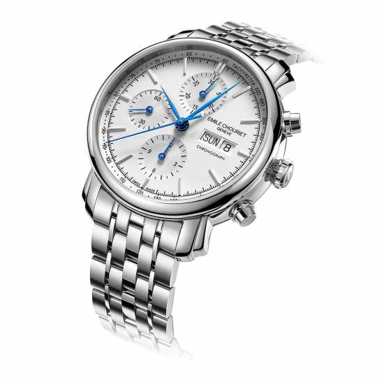 Emile Chouriet Chronograph Stainless Steel Watch  Часовници