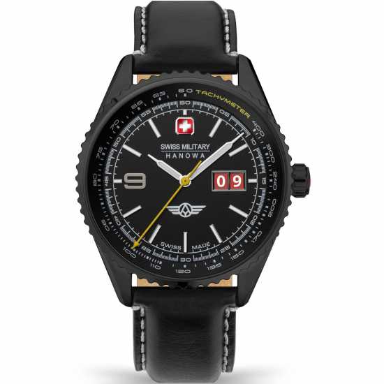 Swiss Military Hanowa Stainless Steel Sports Analogue Quartz Watch Черно Часовници