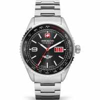 Swiss Military Hanowa Stainless Steel Sports Analogue Quartz Watch Сребърно Часовници