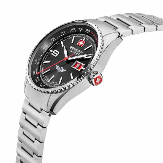 Swiss Military Hanowa Stainless Steel Sports Analogue Quartz Watch Сребърно Часовници