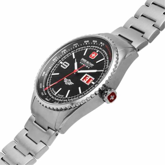 Swiss Military Hanowa Stainless Steel Sports Analogue Quartz Watch Сребърно Часовници