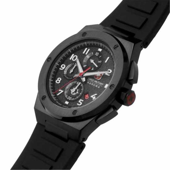 Swiss Military Hanowa Chrono Stainless Steel Sports Analogue Watch Черно Часовници