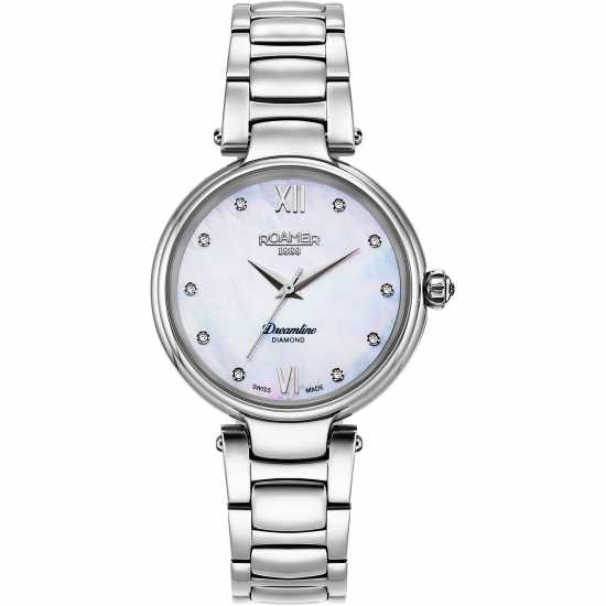 Roamer Diamonds Stainless Steel Luxury Watch Сребърно Часовници