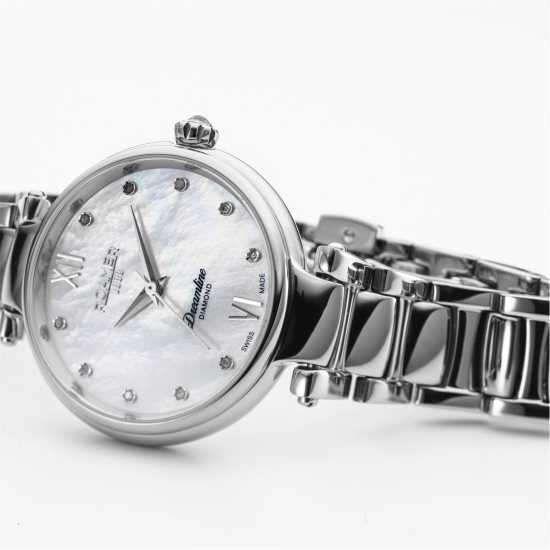 Roamer Diamonds Stainless Steel Luxury Watch Сребърно Часовници