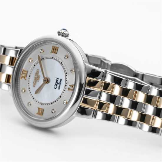 Roamer Diamonds Plated Stainless Steel Luxury Watch Две-Три Злато Часовници