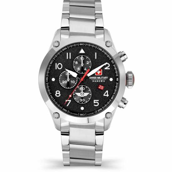 Swiss Military Hanowa Stainless Steel Sports Analogue Watch Сребърно Часовници