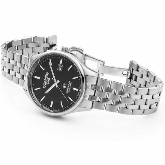 Roamer Black Dial Steel Bracelet Luxury Watch  Часовници