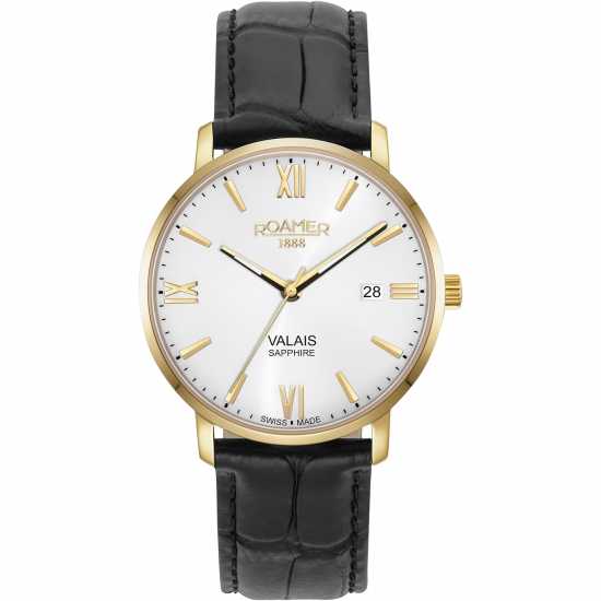 Roamer Mens Stainless Steel Luxury Analogue Watch Две-Три Злато Часовници