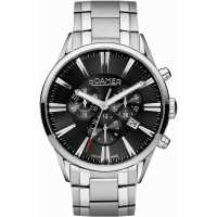 Roamer Chrono Stainless Steel Luxury Quartz Watch Сребърно Часовници