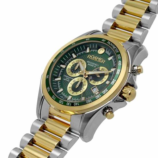 Roamer Mkiii Chronograph Stainless Steel Watch Две-Три Злато Часовници