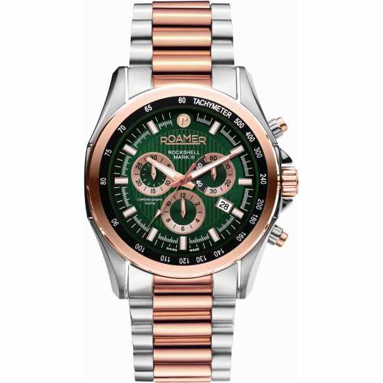 Roamer Chrono Mkiii Stainless Steel Luxury Watch Дв-Тн Рс Часовници