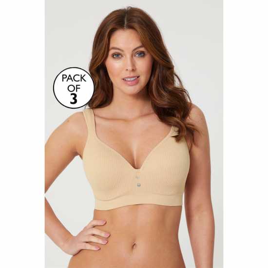 Be You 3 Pack Rib Moulded Bra  Дамско бельо