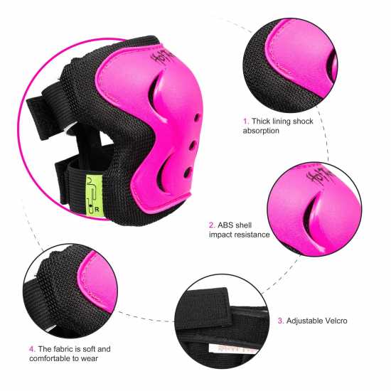 Hot Tuna Knee Pads Elbow Pad Wrist Guards Protective Gear Set Pink Детски ролкови кънки