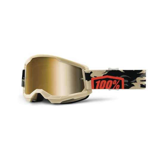 100 Percent Strata 2 Mirror Goggle Комбат / Злато Колоездачни аксесоари