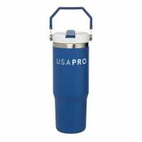 Usa Pro Travel Cup With Flip Straw Бижу Син Аеробика