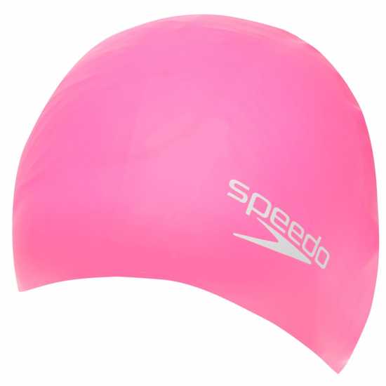 Speedo Силиконова Плувна Шапка Silicone Swimming Cap Juniors Розово Детски бански и бикини