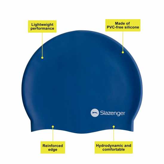 Slazenger Adults Silicone Swim Cap Морска синьо Дамски бански