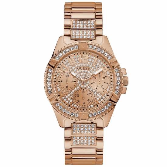 Guess Rose Gold Watch With Crystals  Часовници