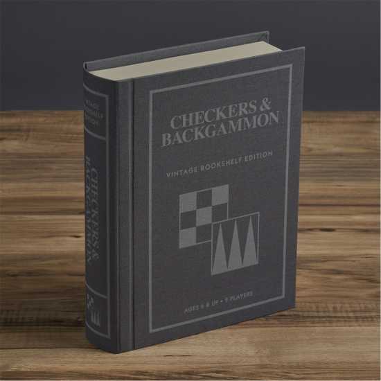 Hasbro Checkers & Backgammon Vintage Bookshelf Edition  Подаръци и играчки