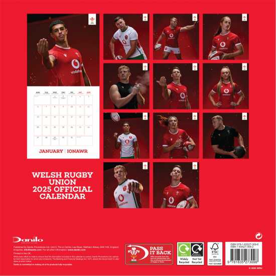 Grange Team Calendar25 51 Уелс Ръгби Футболни аксесоари