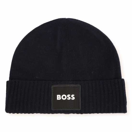 Hugo Boss Boss Branded Patch Beanie Junior Navy 849 