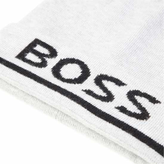 Hugo Boss Шапка За Момчета Boss Logo Print Beanie Junior Boys Сиво A32 Шапки с козирка