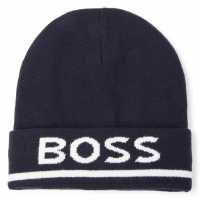 Hugo Boss Шапка За Момчета Boss Logo Print Beanie Junior Boys Нави 849 Шапки с козирка