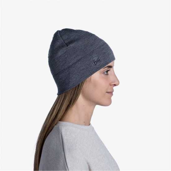 Buff Merino Beanie 44 Сиво Шапки с козирка