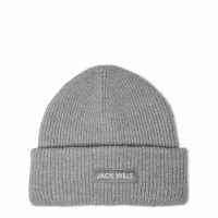 Jack Wills Rib Knitted Beanie 44 Сив марл Шапки с козирка