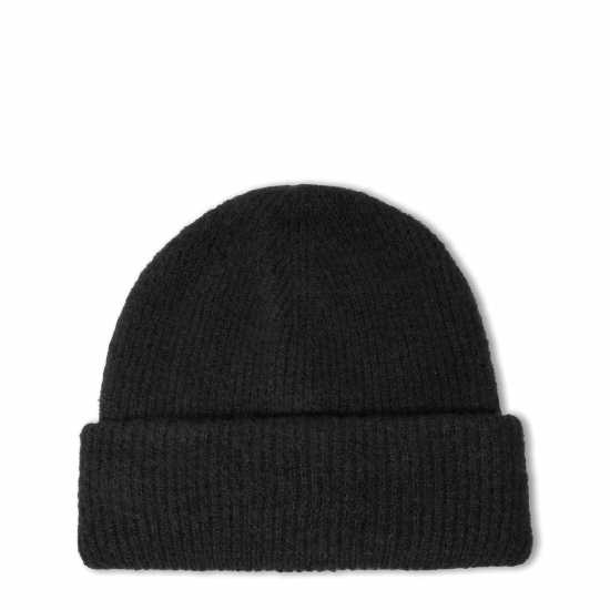 Jack Wills Rib Knitted Beanie 44 Черно Шапки с козирка