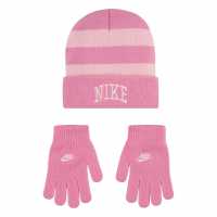 Nike Stripe Beanie Set Juniors Магически Фламинго 