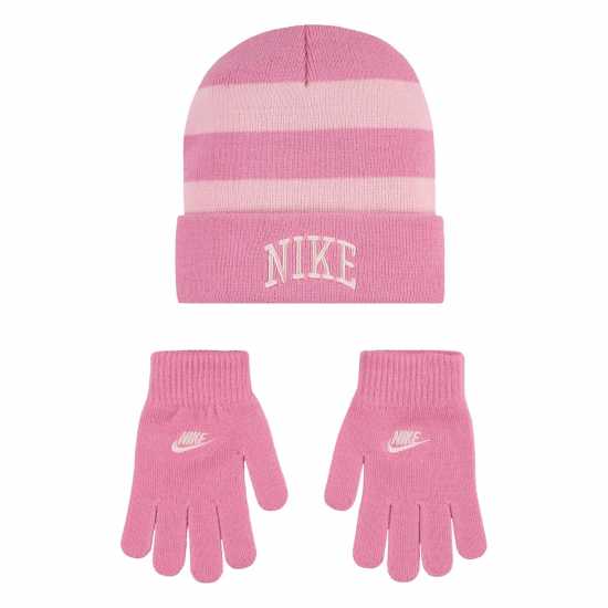 Nike Stripe Beanie Set Juniors Магически Фламинго 