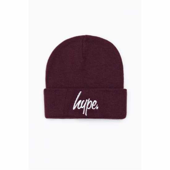 Hype Script Beanie 99 Бордово Шапки с козирка