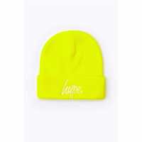 Hype Script Beanie 99 Флуоресцентно жълто Шапки с козирка