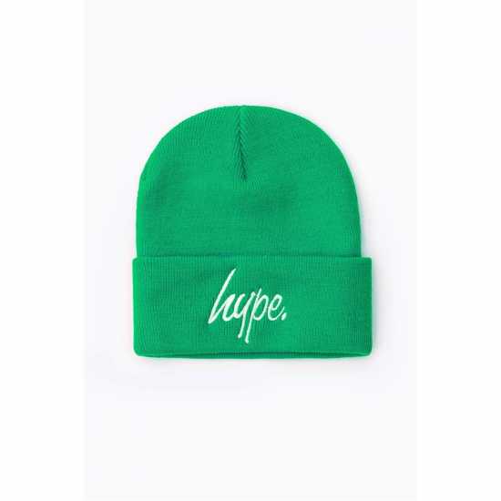 Hype Script Beanie 99 Кели зелено Шапки с козирка