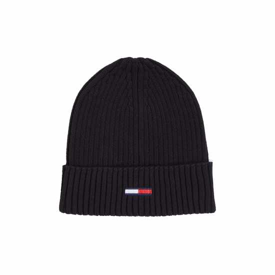 Tommy Jeans Rib Knit Flag Beanie Черно Шапки с козирка