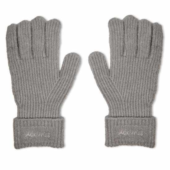 Jack Wills Knitted Gloves 44 Сив марл Мъжки ски ръкавици